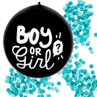 GLOBO JUMBO BOY OR  GIRL C/CONFETI AZUL