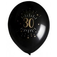 8 GLOBOS 11" LATEX NEGRO N30