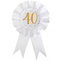 CONDECORACION BLANCA N40 ORO 15CM
