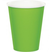  8 VASOS CARTON VERDE LIMA 250ML