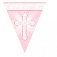 GUIRNALDA TRIANGULO CRUZ ROSA 3,65MTS