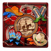 PAQ.8/U PLATO CUADRADO VAQUERO 17,8CM