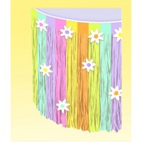 FALDA DE MESA PLASTICO FLORES 73X426CM