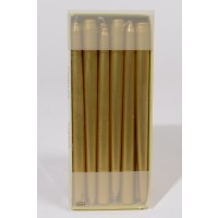$ D    12 VELAS LISA 25CMS ORO METAL