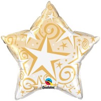 $D GLOBO 18" FOIL ESTRELLA DISEÑO ORO