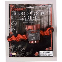 LIGA ROJA ENCAJE NEGRO C/VASO VAMPIRO