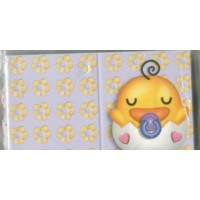 $D 25 TARJETA BEBE POLLITO C/CHUPA