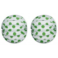 FAROL ESFERICO BLANCO TOPO VERDE 22CM