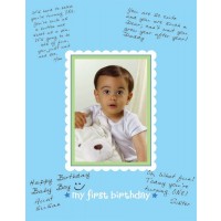 CARTEL AUTOGRAFO BEBE CUMPLEAÑO CELESTE