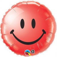 $D GLOBO 18" FOIL REDONDO SMILEY ROJO