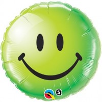 $D GLOBO 18" FOIL REDONDO SMILEY VERDE