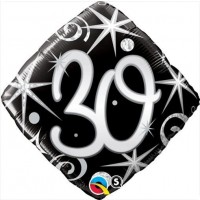 $ GLOBO 18" FOIL FORMA ROMBO NEGRO N30