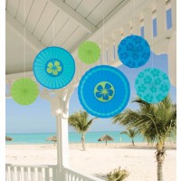 PAQ.6/U ABANICO HIBISCUS TONO FRIO