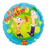 GLOBO 18 REDONDO PHINEASFERB H.BIRTHDAY