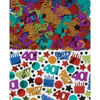 PAQ.CONFETI METAL 40 TOPO BIRTHDAY