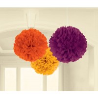 PAQ.3/U BOLA POMPON TONO OTOÑO 40,64CM