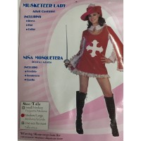  DISFRAZ T-M/L CHICA MOSQUETERA FUCSIA