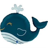 GLOBO 34" FOIL FORMA BALLENA AZUL