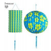 $D  SET 2 FAROLILLOS HIBISCO 15/25CM