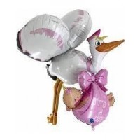 GLOBO 52" FOIL AIRWALKER CIGUEÑA NIÑA