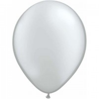   100 GLOBOS 5" LATEX METAL PLATA