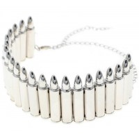   COLLAR DE BALA METAL PLATA