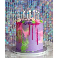 HAPPY BIRTHDAY 16 VELAS PLATA C/SOPORTE