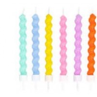   6 VELAS ESPIRAL COLOR PASTEL 9CM