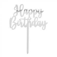ADORNO TARTA H.BIRTHDAY PLATA 15X11CM