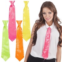 CORBATA LENTEJUELAS COLORES NEON SURT