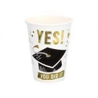 8 VASOS CARTON GRADUACION YES! 21CL