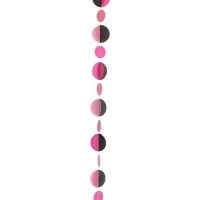 TIRA P/GLOBOS CIRCULO ROSA/NEGRO 1,25MT