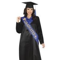 BANDA AZUL GRADUATED LETRAS ORO