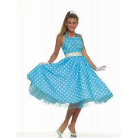  DISFRAZ T-STD VESTIDO AZUL TOPO AÑOS50
