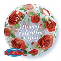 $D GLOBO 22" BURBUJA HAPPY VALENTIN