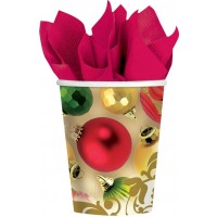 $PAQ.8/U VASO BOLA NAVIDAD 266ML