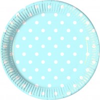   10 PLATOS CELESTE TOPO 23CM