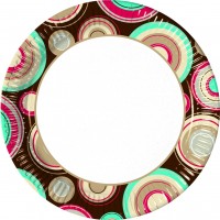 10 PLATOS CIRCULOS MULTICOLOR 23CM