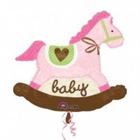 GLOBO 29 FORMA CABALLITO BABY ROSA