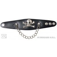 PULSERA CALAVERA CON CADENA SIMIPIEL