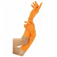   PAR GUANTES LARGO NARANJA NEON
