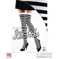 MEDIAS T-UNICA MUSLO RAYA BLANCA/NEGRO
