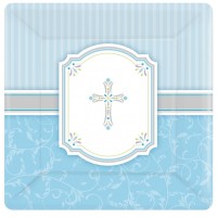 PAQ.8/U PLATO CUADR. CRUZ CELESTE 17,8CM