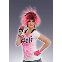  PELUCA CHICA AÑOS 80 PUNK ROSA NEON