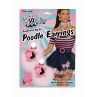 PAR PENDIENTES CANICHE ROSA AÑOS 50