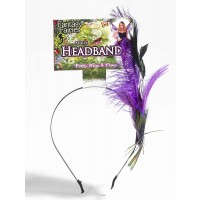 DIADEMA TOCADO PLUMA HADA LILA