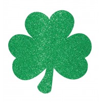   10/U SILUETA GLITTER TREBOL VERDE