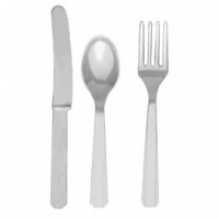   24 CUBIERTOS SURTIDOS PLATA