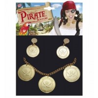 SET PENDIENTE COLLAR MONEDA PIRATA