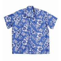 CAMISA ADULTO T-XL HAWAIANA AZUL